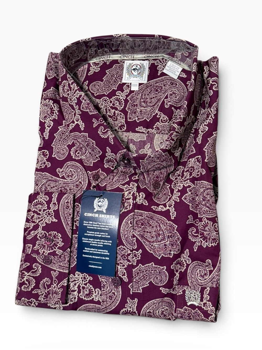 Cinch Men's Plum Paisley Button-Down Shirt